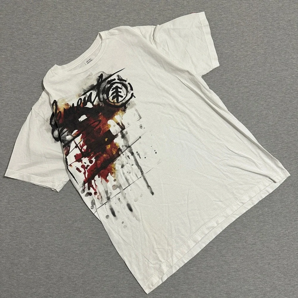 Element Graphic T-Shirt Short Sleeve Skateboard‎ Streetwear Logo White Mens XL